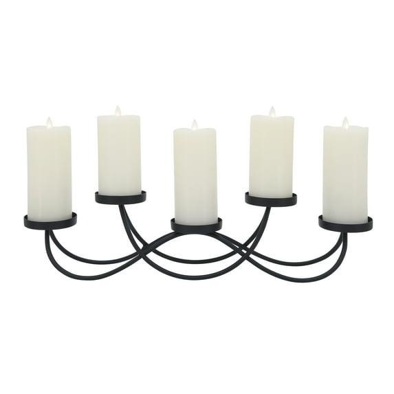 Sagebrook Home Metal, 24"l 5-pillar Holders, Black