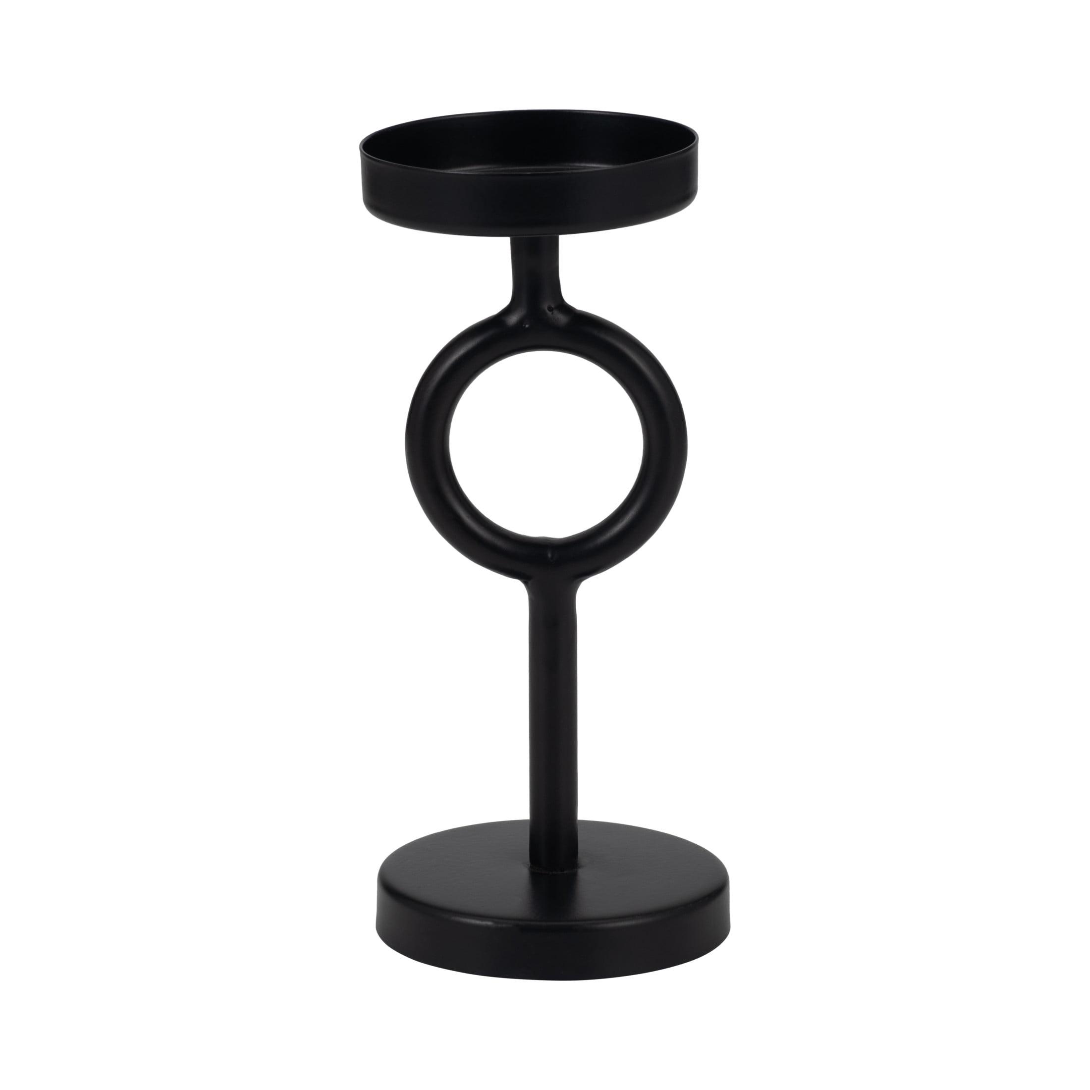 Black Iron 8" Contemporary Ring Candle Holder