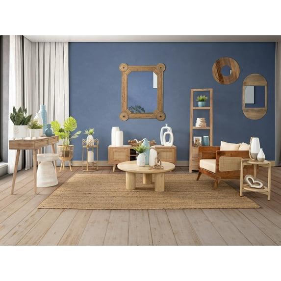 Sagebrook Home 12" Ceramic Vase - Contemporary Plaid Textured Ivory/Beige Vase For Floral Arrangements - Decorative Table Accent for Home or Office