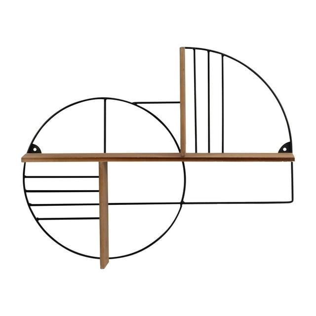 Sagebrook Home Neutral Metal/wood Natural 24" Modern Circles Wall Shelf - 24" x 4" x 19"