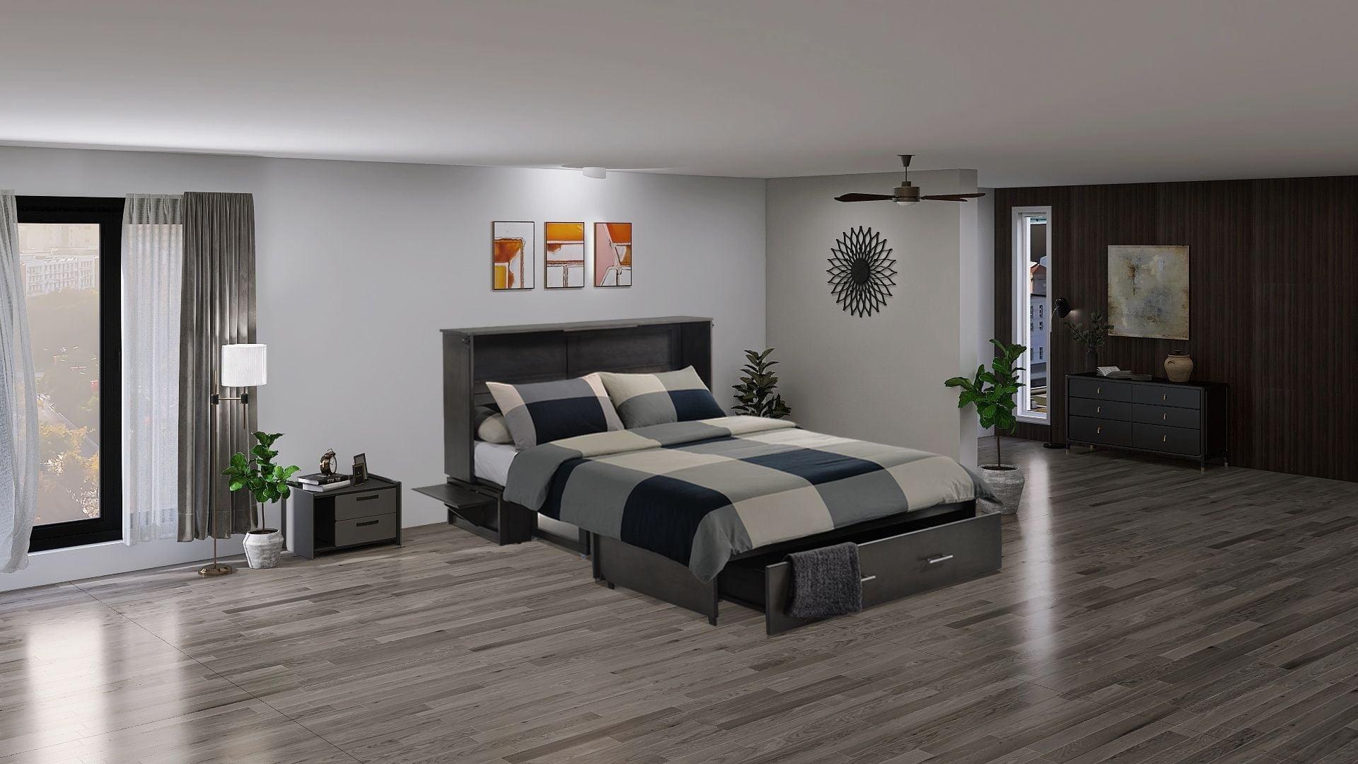 Sagebrush Queen Size Murphy Bed Cabinet with Storage
