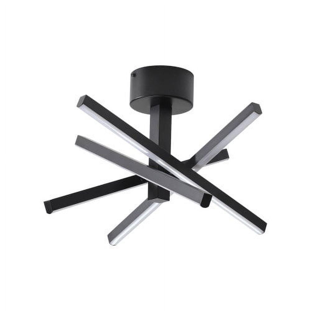 Black Aluminum Modern LED Semi-Flush Mount Ceiling Light