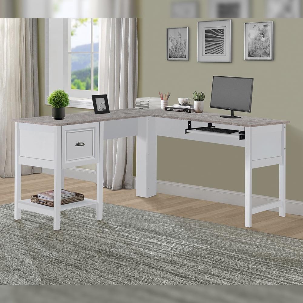 Saint Birch Ansel 56 inches L-Desk with Keyborad Pullout Tray