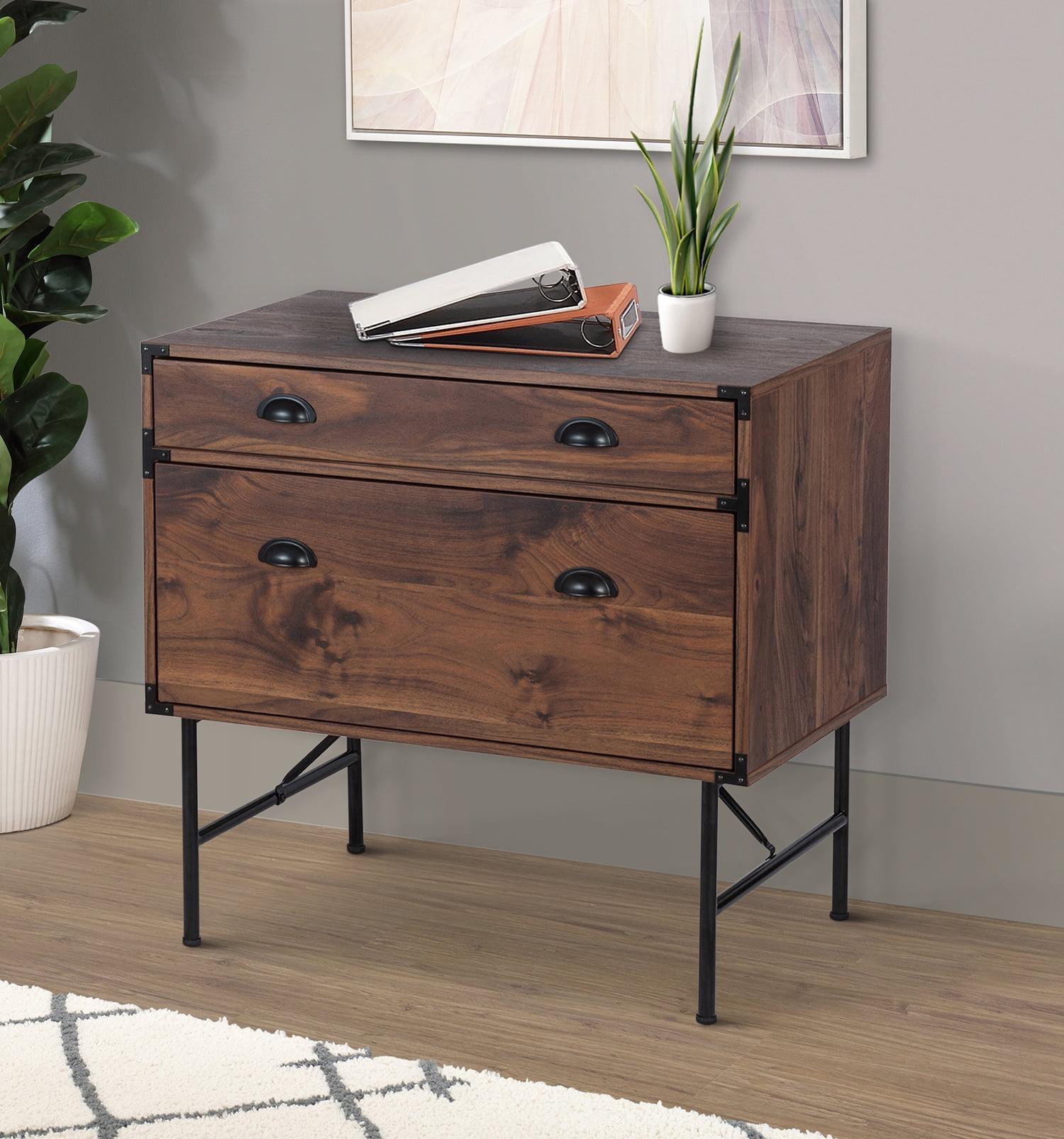 Saint Birch Bombay 1-Drawer Lateral File Cabinet with Tray, Walnut