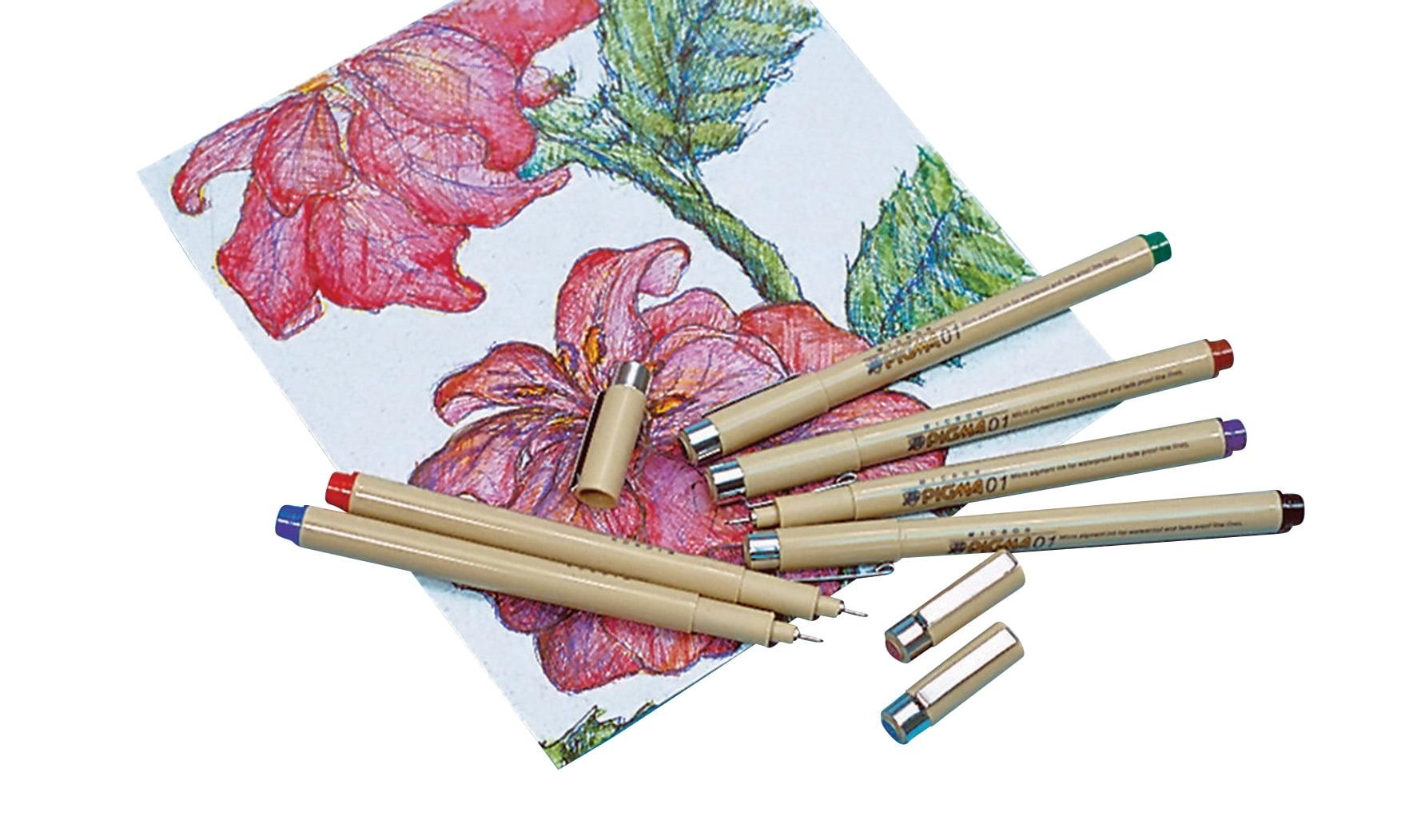 Sakura Pigma Micron Non-Toxic Waterproof Permanent Marker, Assorted Color, Pack of 6