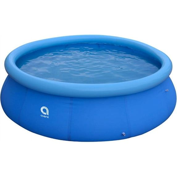 JLeisure Avenli 17808 12 Foot x 30 Inch 2 to 3 Person Capacity Prompt Set Above Ground Kids Inflatable Outdoor Backyard Kiddie Swimming Pool, Blue