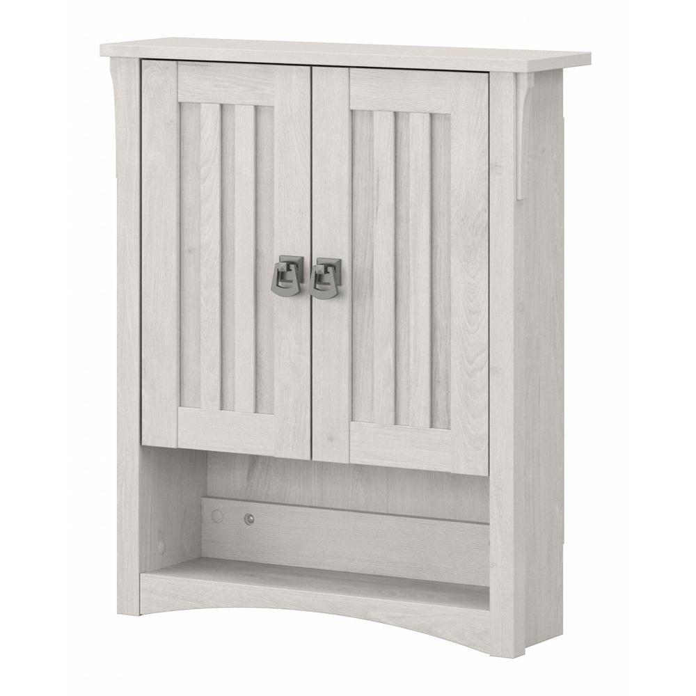 Linen White Oak Wall-Mounted Bathroom Storage Cabinet