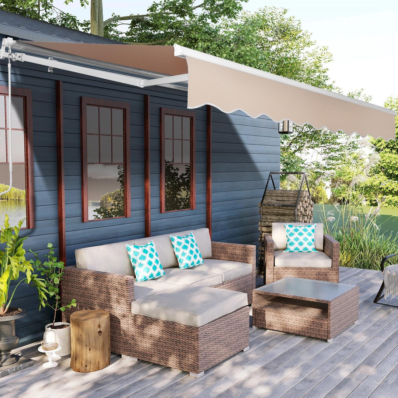 Retractable Patio Awning - White Frame