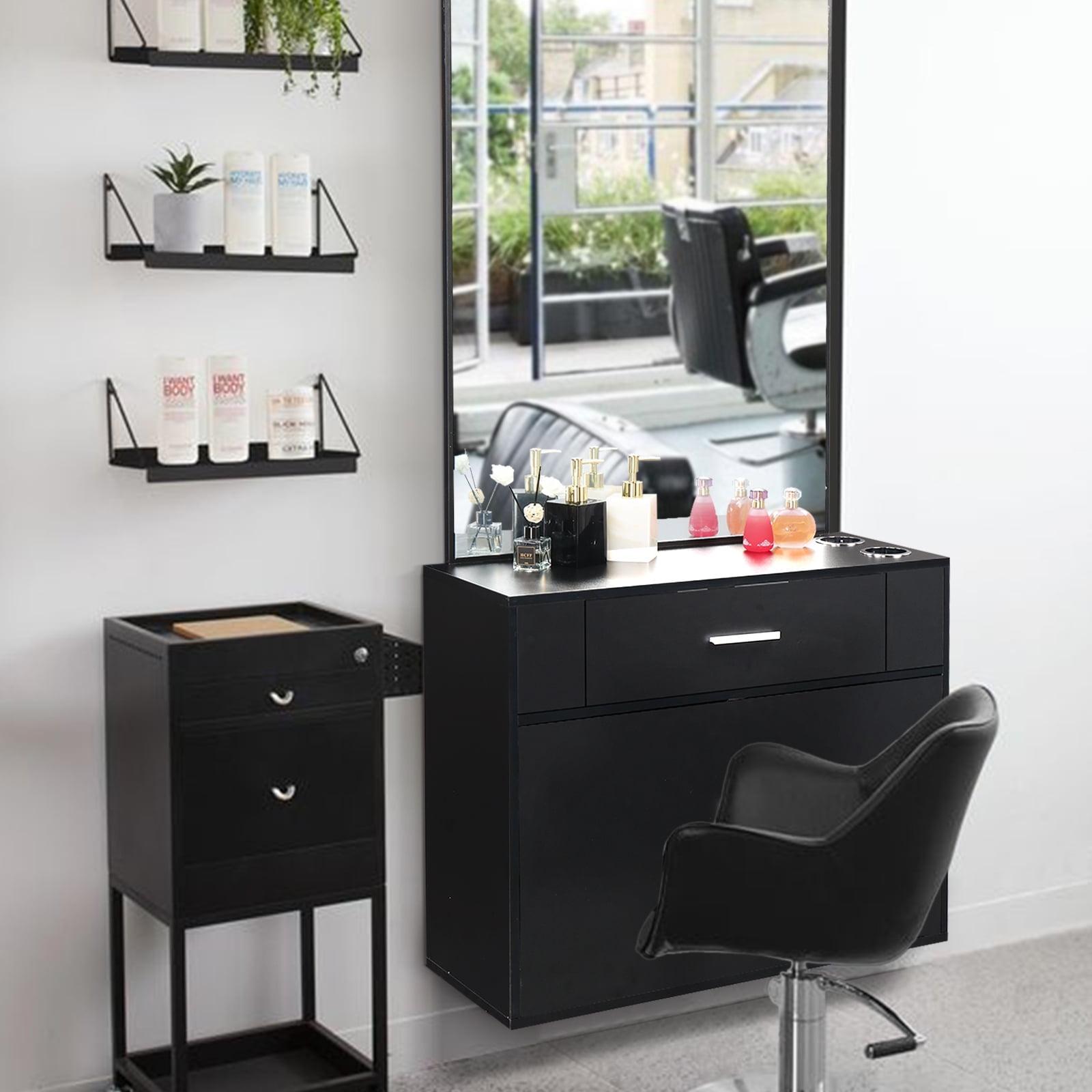 Winado Wall Mount Salon Station with Mirror, Styling Station Barber Station Spa Salon Equipment