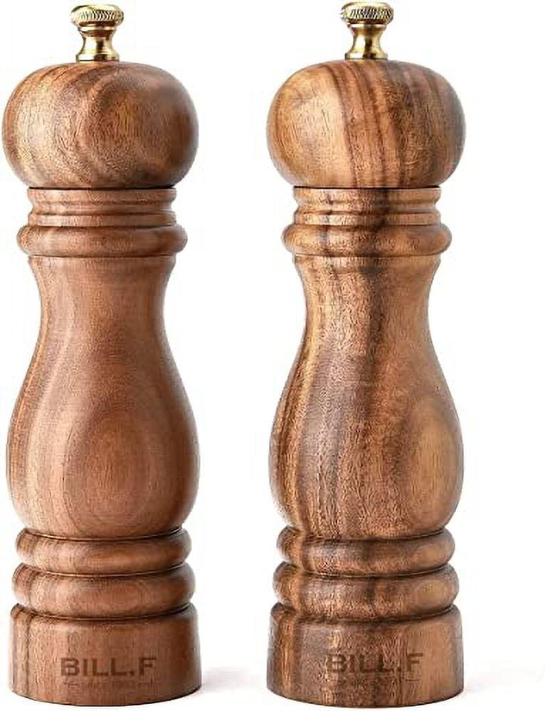 Acacia Wood Salt and Pepper Grinder Set with Ceramic Rotor