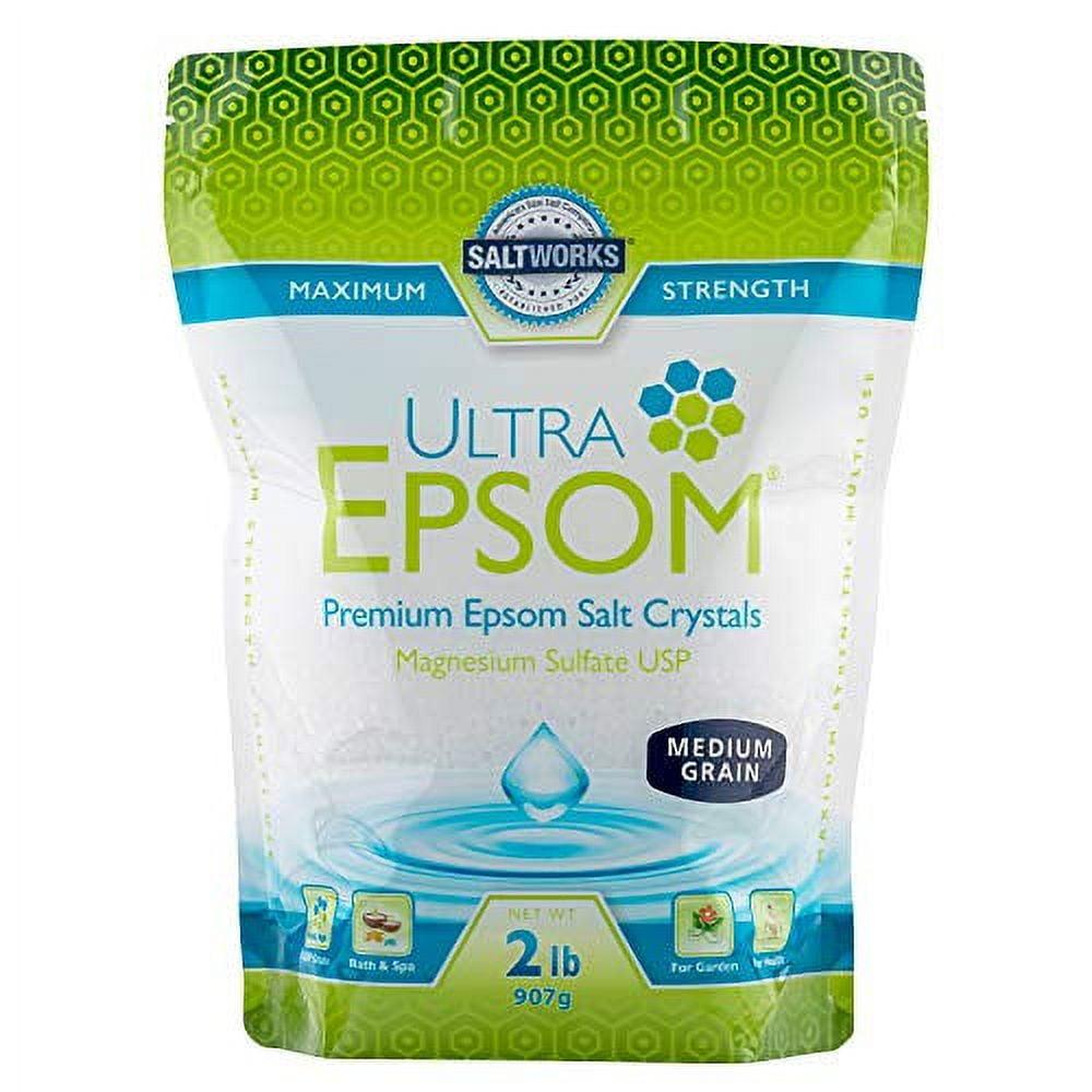 Saltworks Ultra Epsom Salt Therapeutic, Natural Soaking Solution, 2 lb. Pack