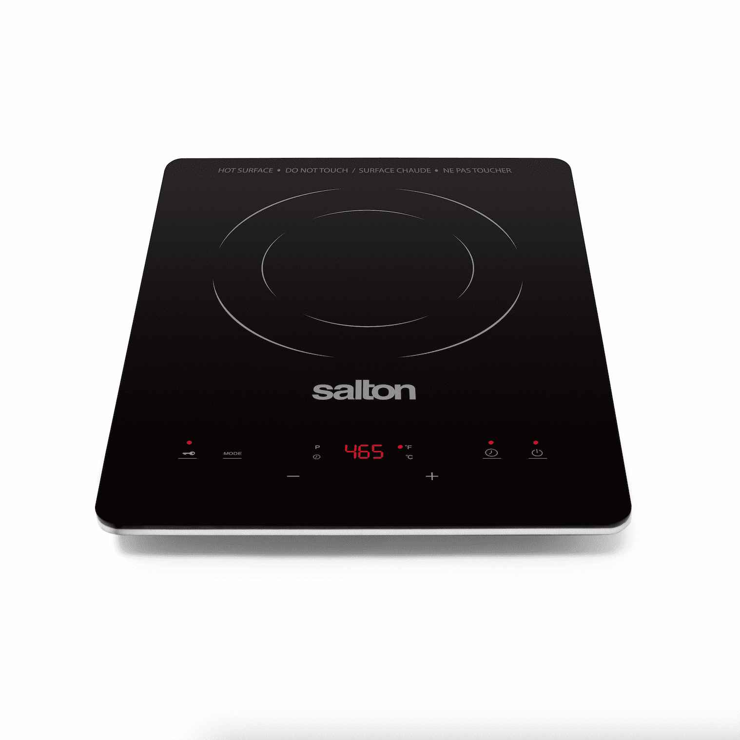 Salton Portable Induction Cooktop Cool Touch LED Display Cooker with 8 Temperature Settings for Precise Control, Energy Efficient Green Cooking with