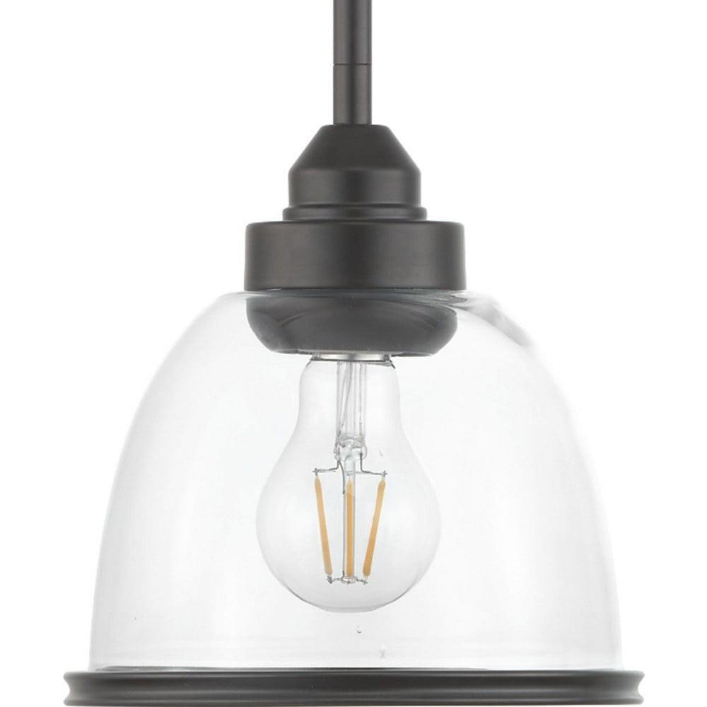 Brushed Nickel Mini Glass Pendant Light with Clear Shade