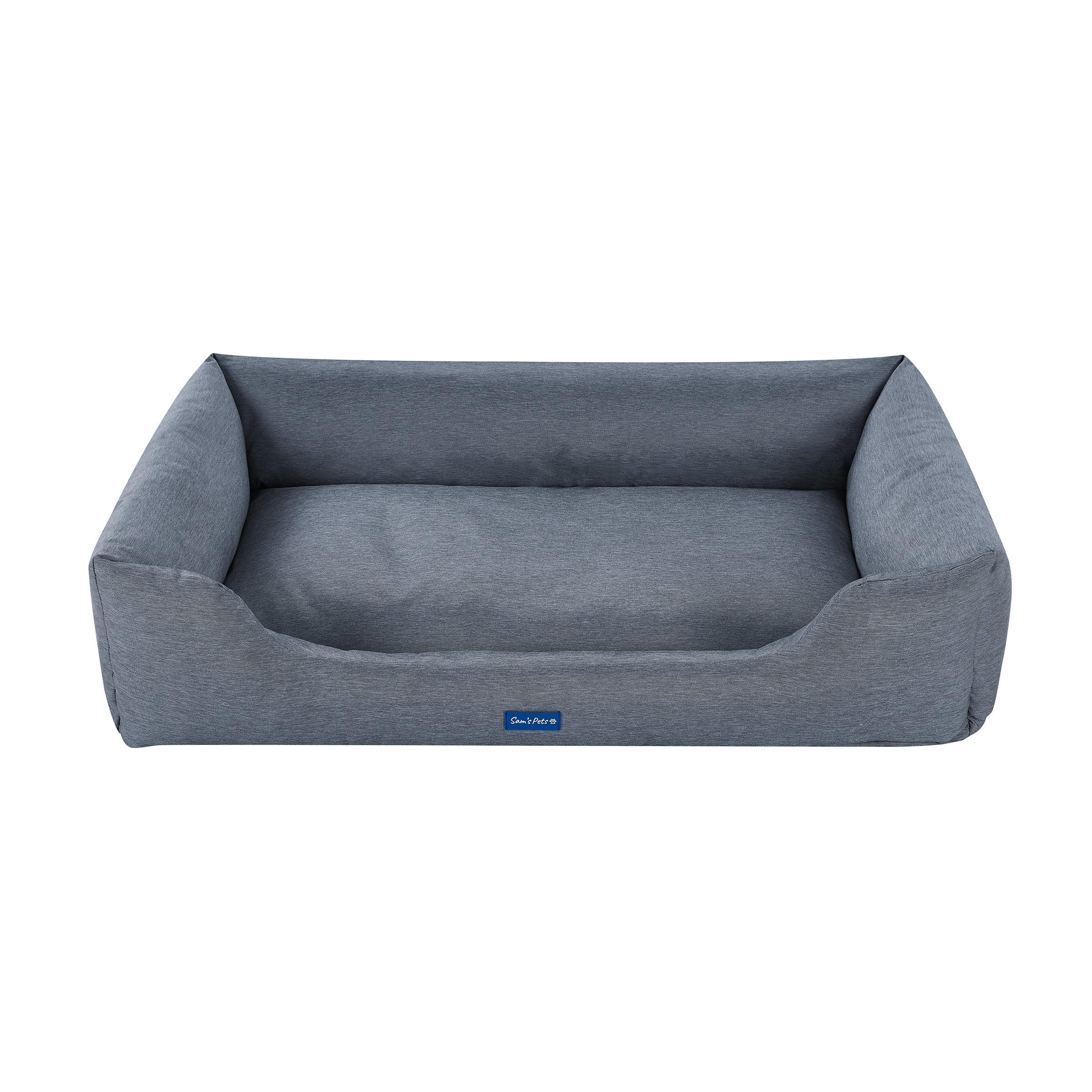 Sam's Pets Missy Large Navy Blue Rectangular Dog Bed