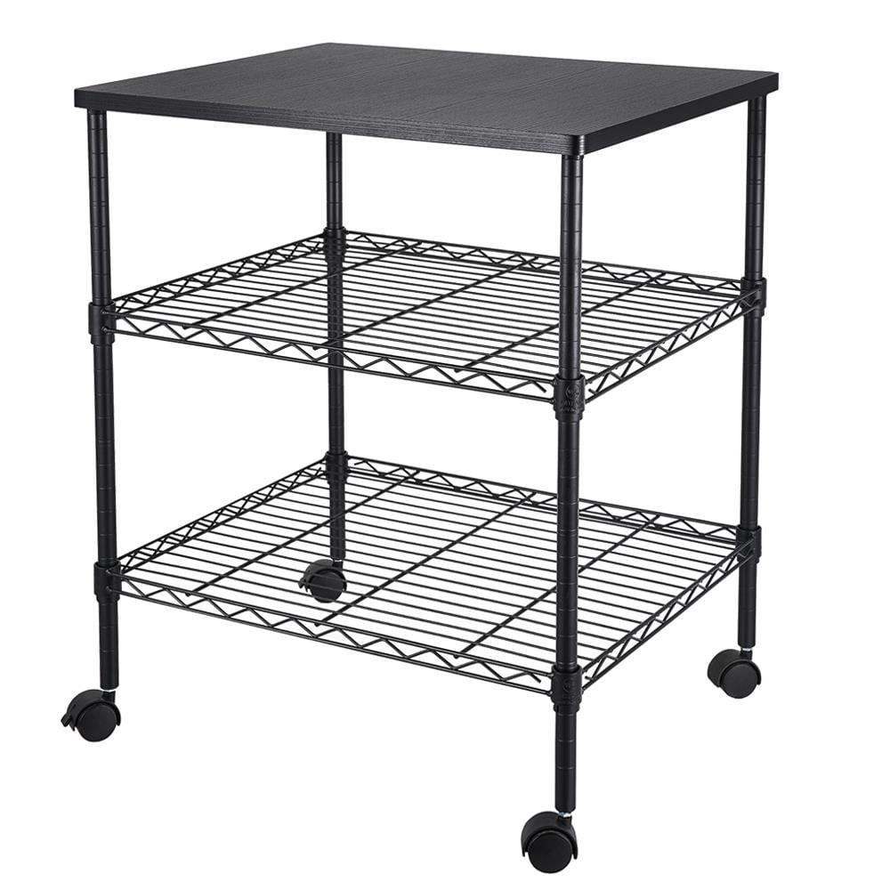 Ktaxon 3 Tier Printer Cart, Holds up to 200 lbs, Perfect as a Metal Utility Shelves, Rolling Car