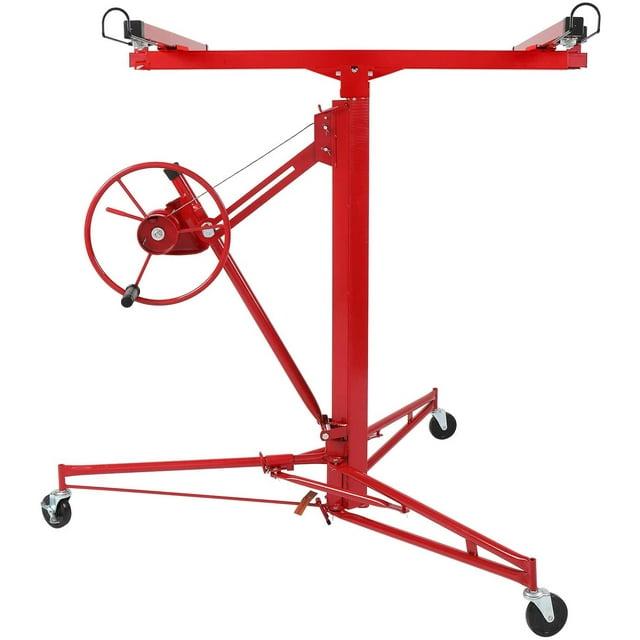 Red Heavy Duty Steel Drywall Panel Hoist with Rolling Casters