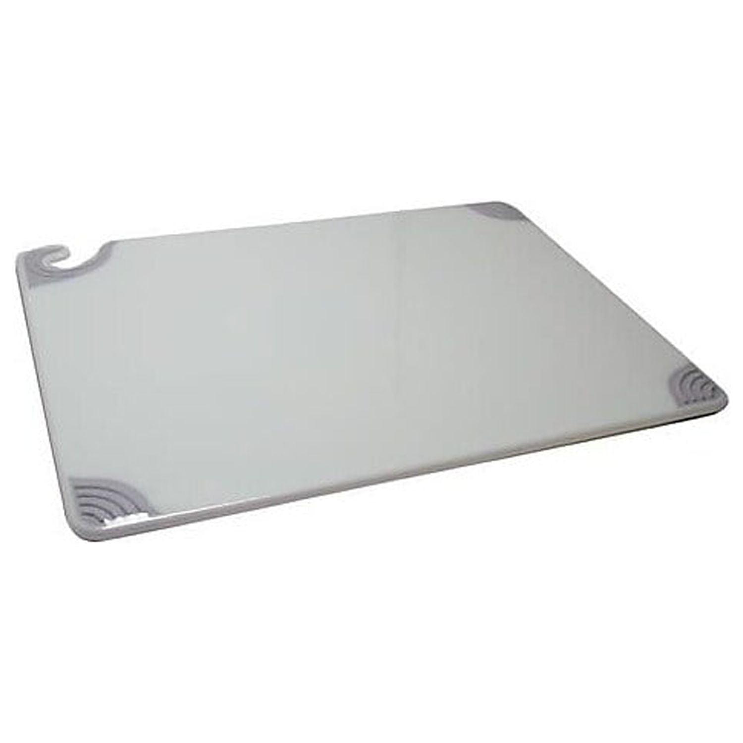 White Rectangular Plastic Cutting Board with Safety Hook, 12" x 18"