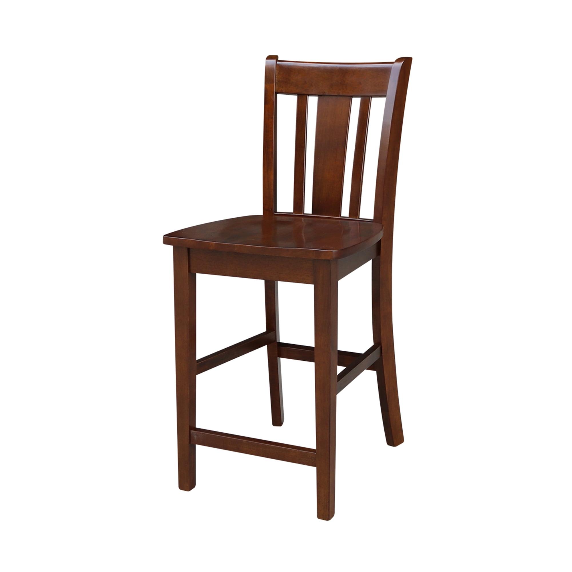 San Remo 24" Espresso Solid Wood Counter-Height Stool