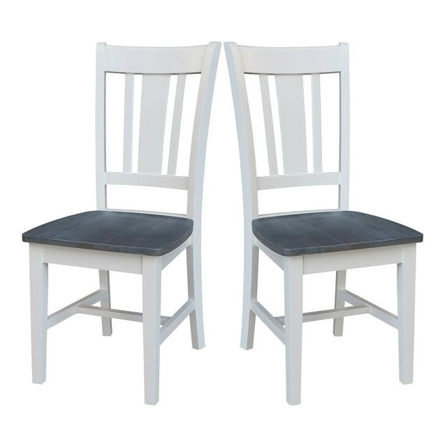 Set of 2 San Remo Splat Back Chairs Natural - International Concepts: Solid Wood, Mid-Century Design, Spot Clean