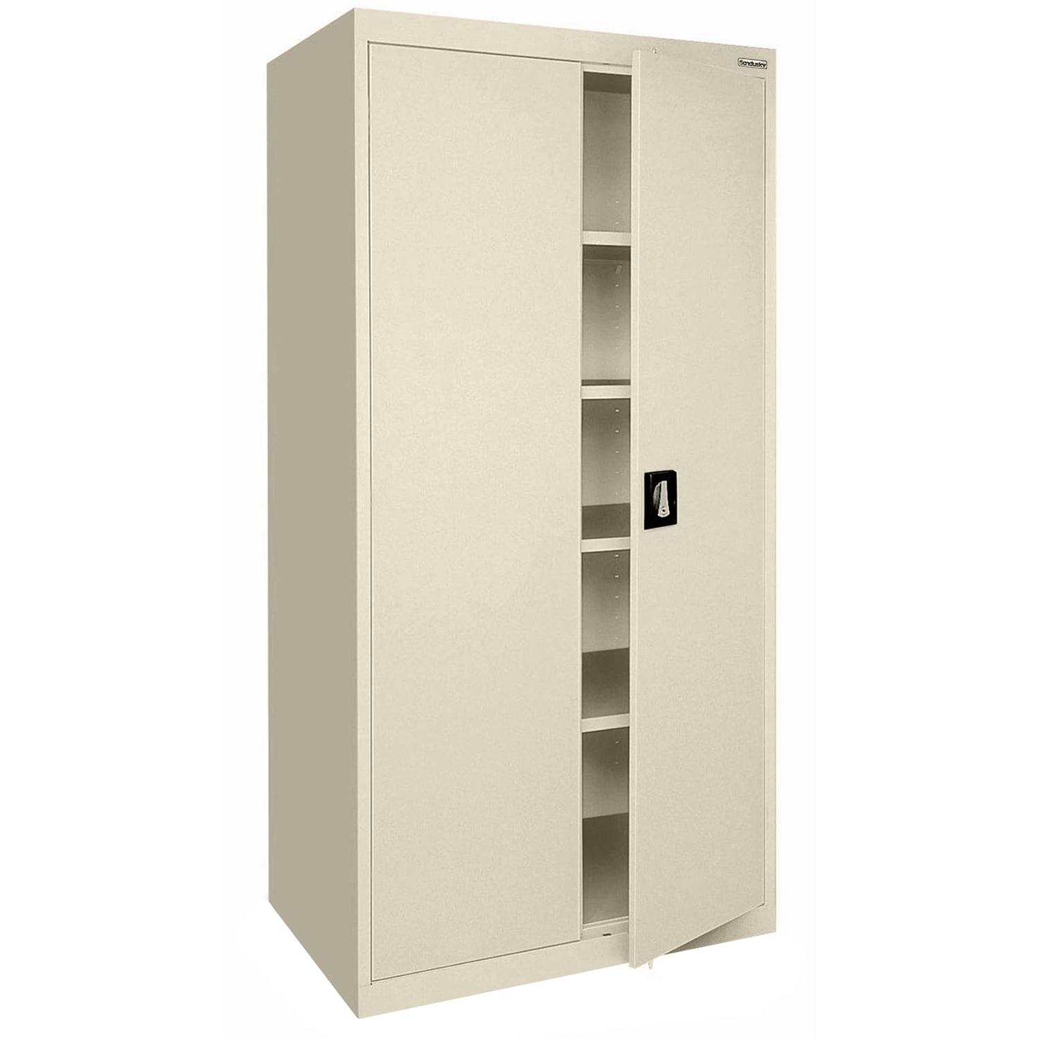 Elite 72" Putty Steel Office Storage Cabinet with Adjustable Shelves