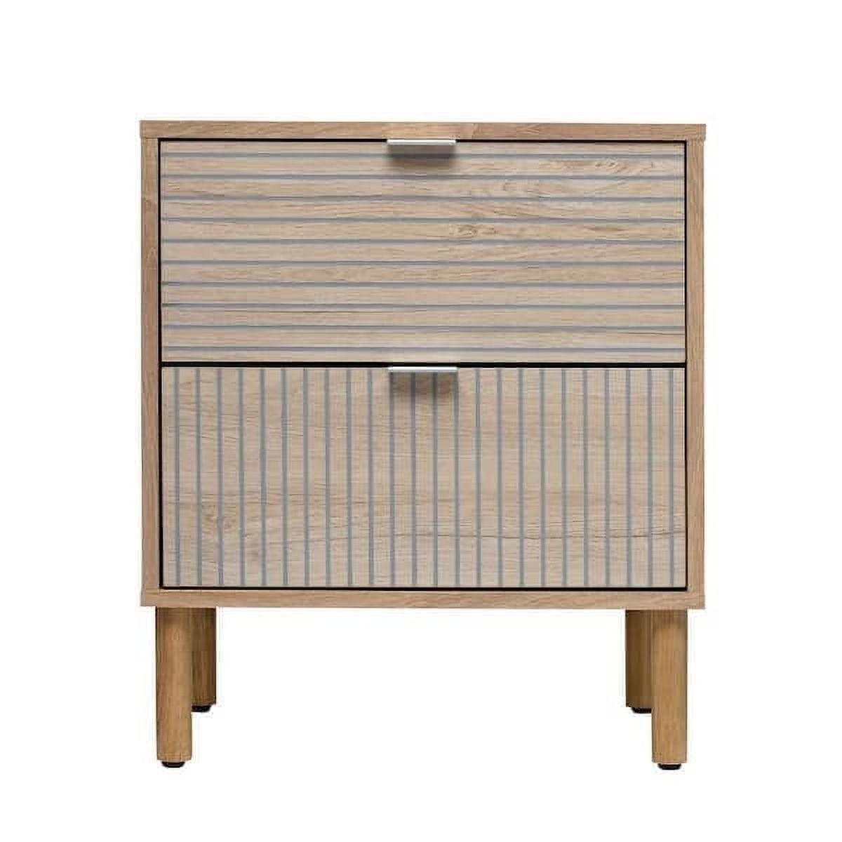 Merk Solid + Manufactured Wood 2 Drawer Nightstand