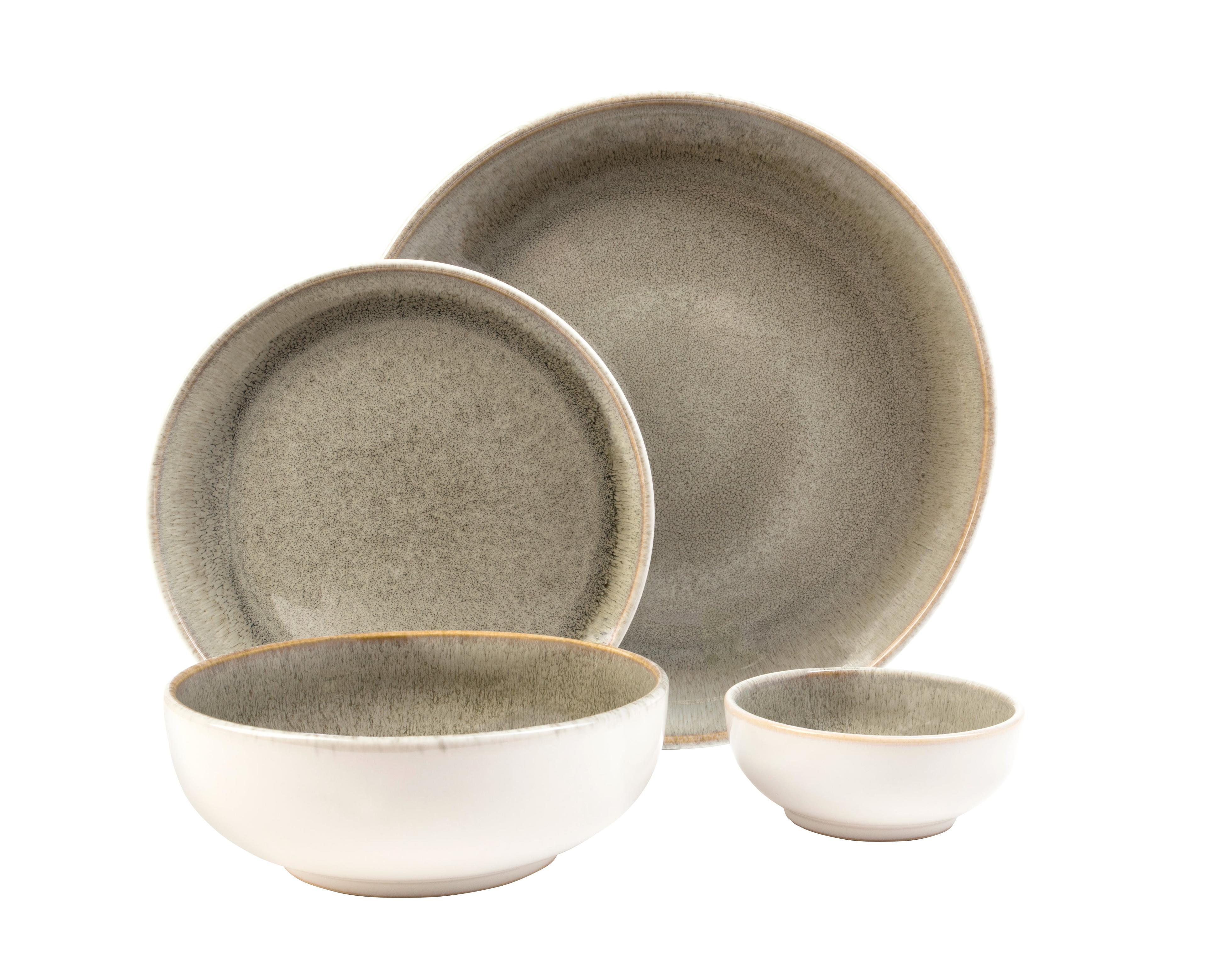 16pc Stoneware Resona Dinnerware Set Green - Sango