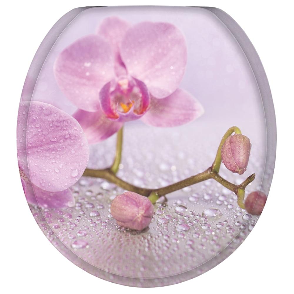 Sanilo Soft Close Toilet Seat ROUND, Quiet and Slow Close Lid and Seat, Strong Bumpers and Hinges, Blooming