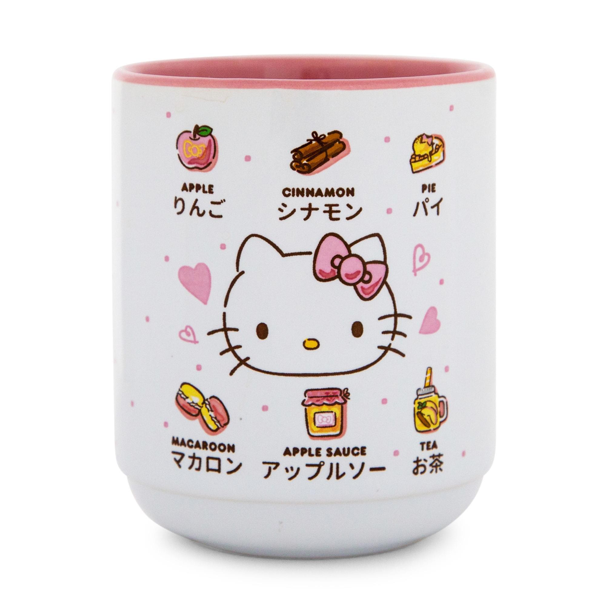 Silver Buffalo Sanrio Hello Kitty Apple Icons Ceramic Tea Cup | Holds 9 Ounces