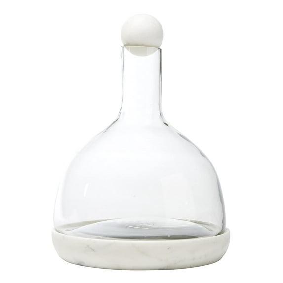Santa Barbara Design Studio Table Sugar Marble and Glass Wine Carafe, 42-Ounce, White