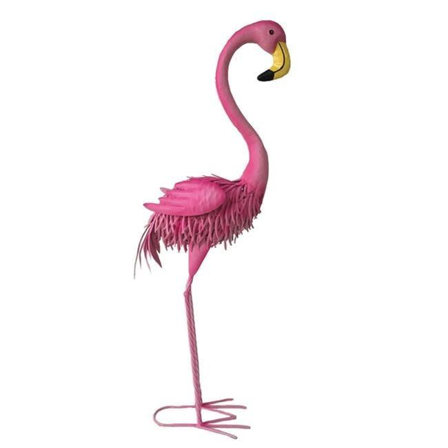 40-Inch Pink Iron Flamingo Garden Decor