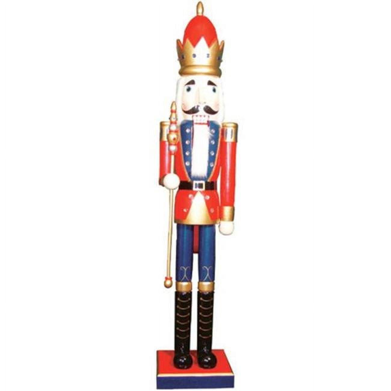 60" Red and Blue King Nutcracker with Faux Jewels