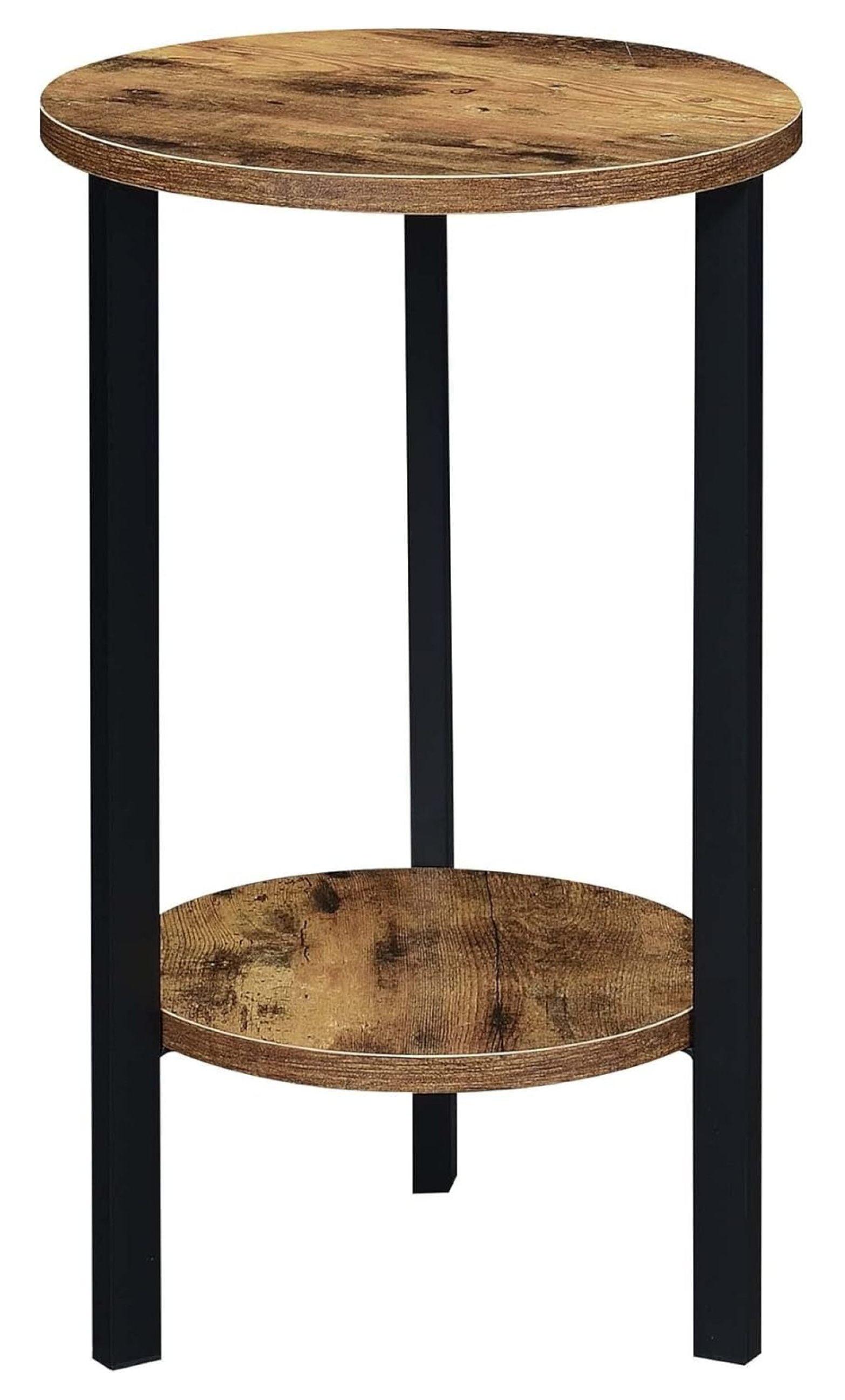 Barnwood Black 24" Dual-Tier Particleboard Plant Stand