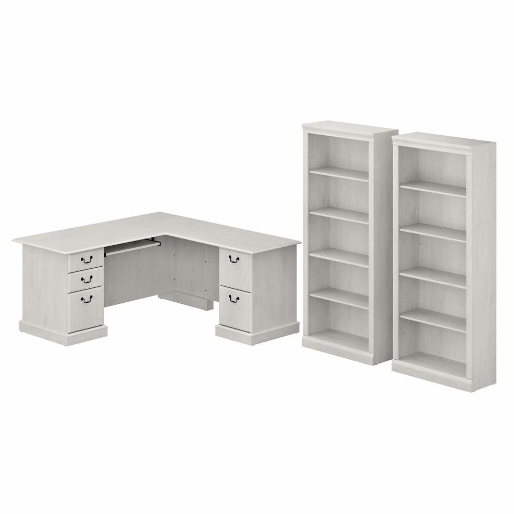 Saratoga 3 Piece L-Shape Computer Desk and Bookcase Office Set