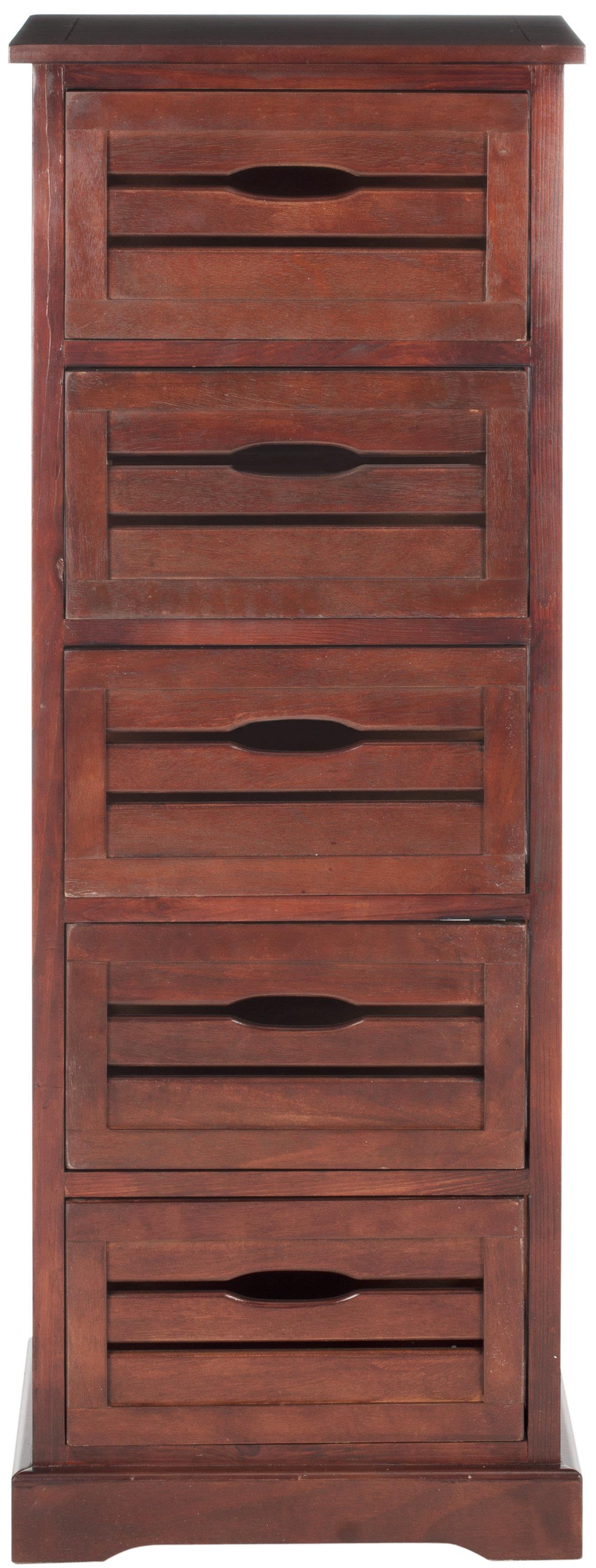 Coastal Charm Cherry Pine 5-Drawer Lingerie Cabinet