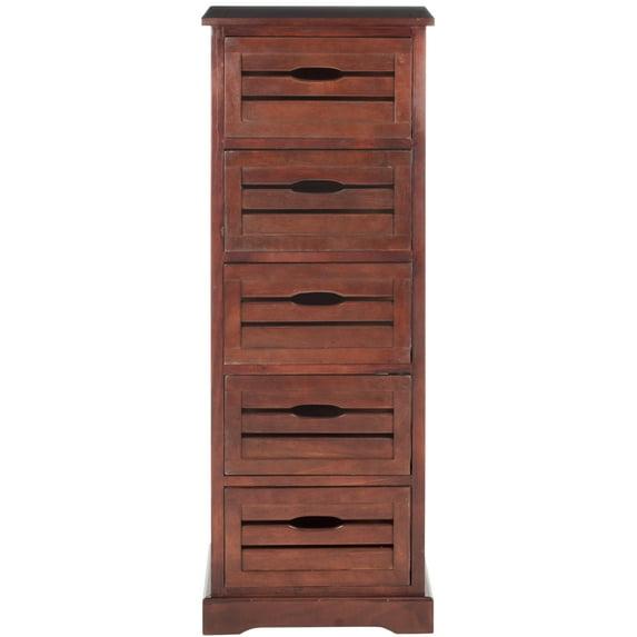 Samara 5 Drawer Cabinet - AMH5714 - Dark Cherry - Safavieh Couture