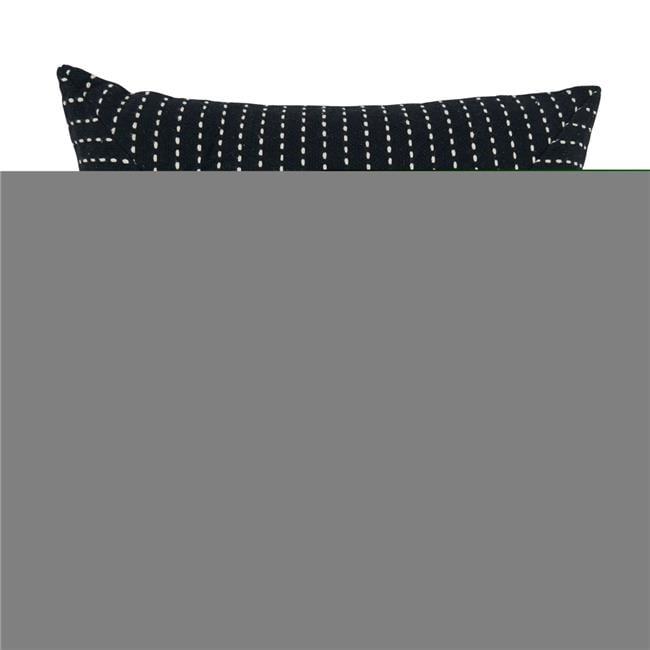 Saro 5034.BK18SP 18 in. Patchwork Stitch Square Throw Pillow with Poly Filling, Black