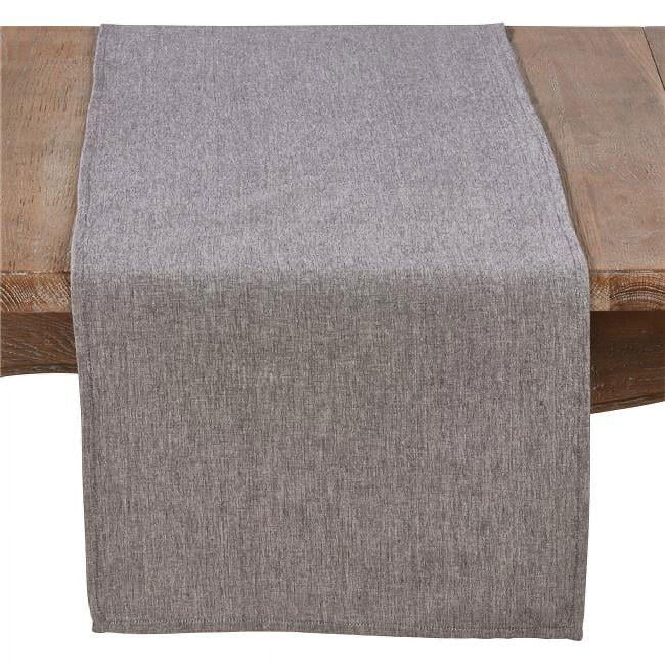 Solid Grey Cotton Table Runner, 72" Long