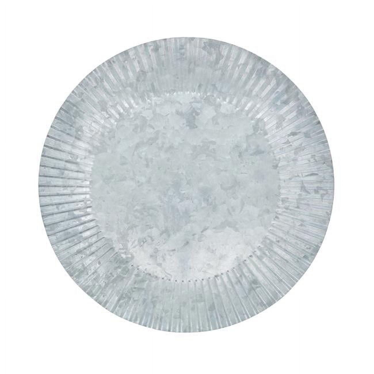 Country Charm Ruffled Galvanized Metal Charger Plates, Set of 4