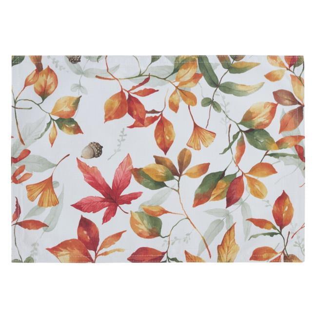 Saro Lifestyle Fall Leaf Placemat, 14"x20" Oblong, Multi (Set of 4)