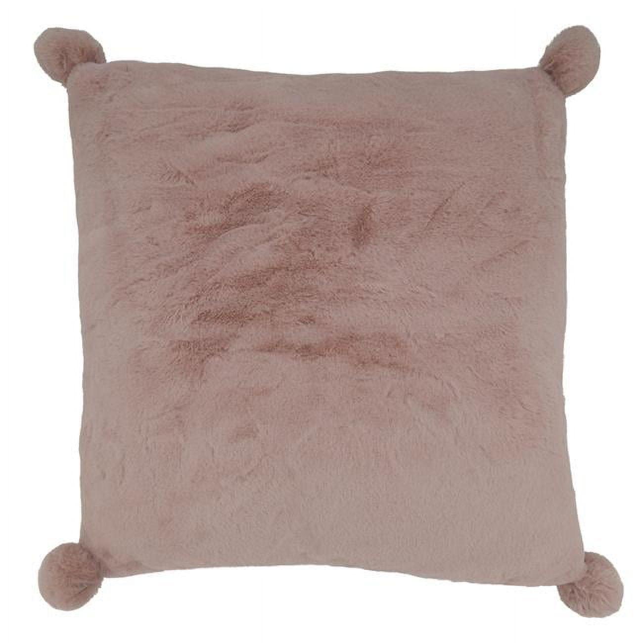 18"x18" Poly-Filled Faux Rabbit Fur Square Throw Pillow - Saro Lifestyle