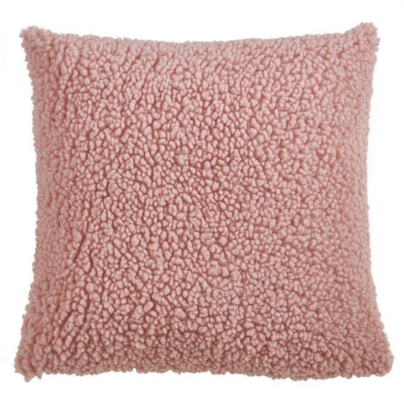 Saro Lifestyle 188.P18SD 18 in. Down Filled Faux Fur Throw Pillow, Pink