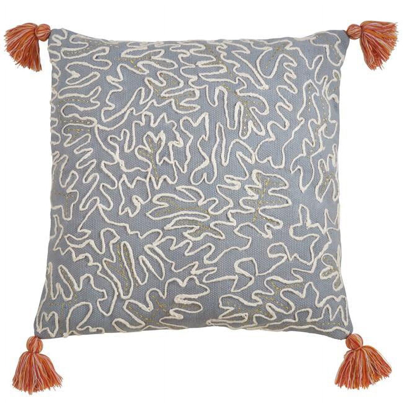 Saro Lifestyle 3019.DE22SP 22 in. Tasseled Doodle Poly Filled Pillow