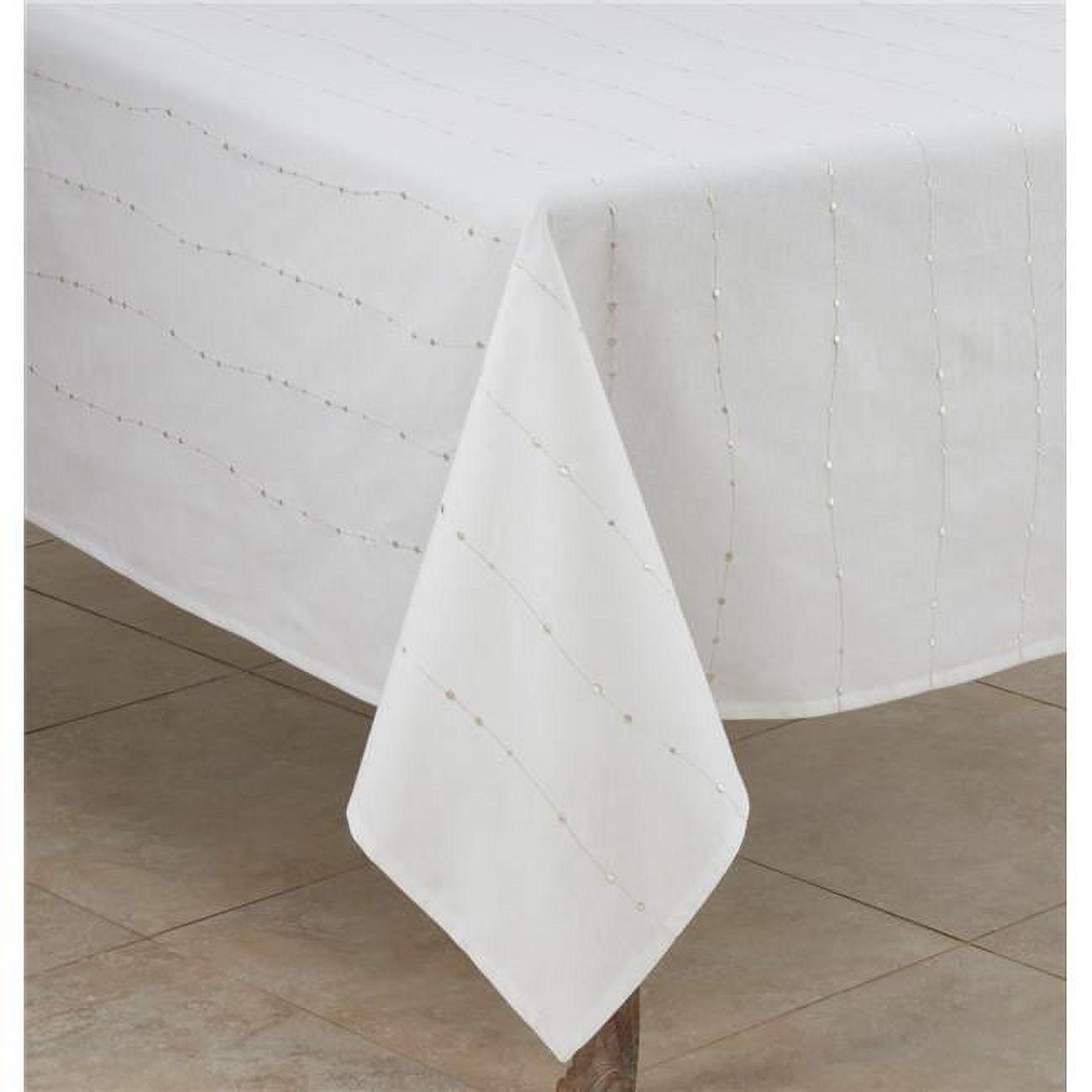 Saro Lifestyle Embroidered Design Cotton Tablecloth