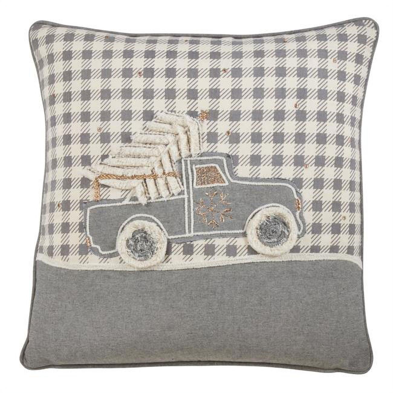 Plaid Cotton Throw Pillow