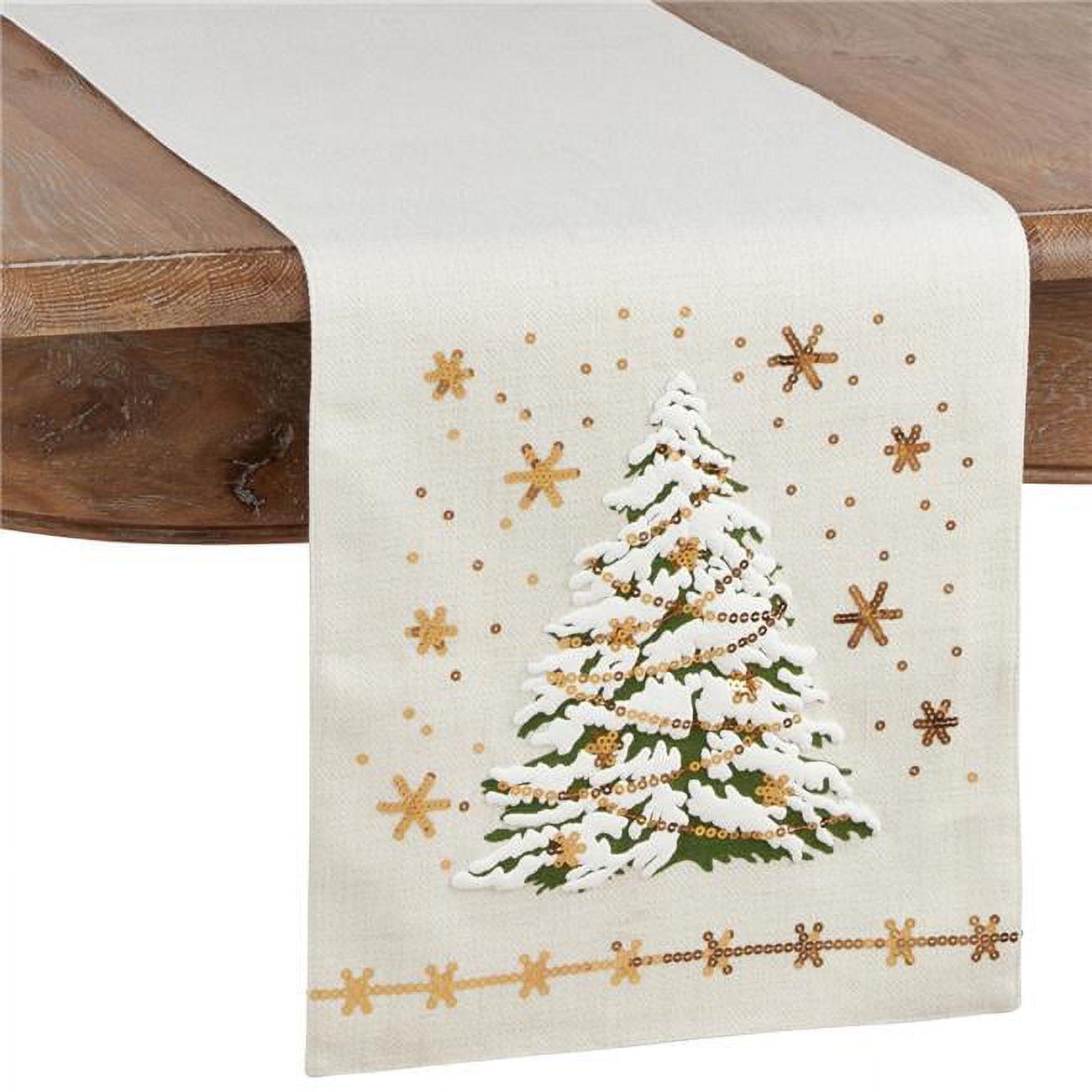 13"x72" Christmas Tree Runner White - Saro Lifestyle