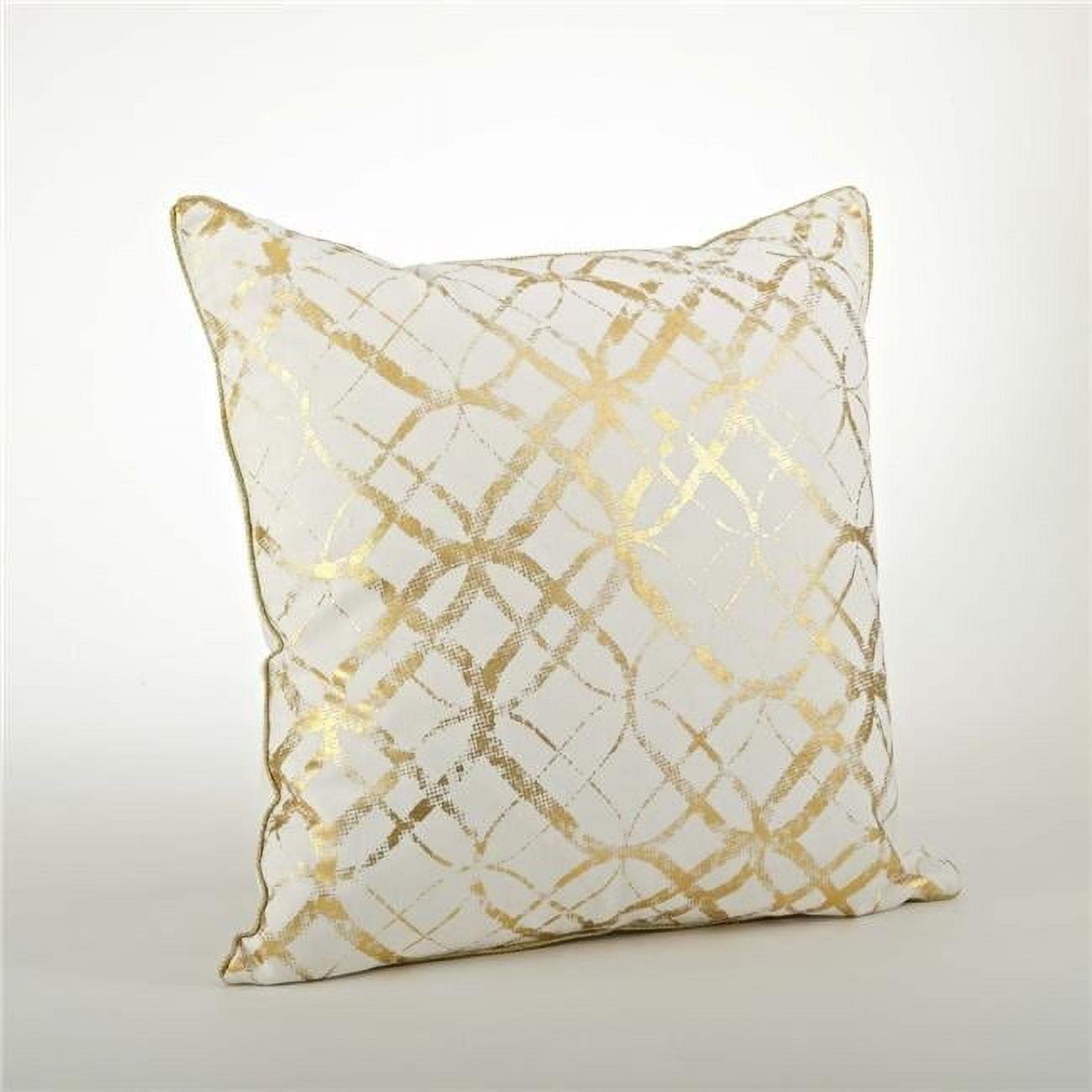 Saro Lifestyle Metallic Foil Print Throw Down Filled Pillow, 20", Gold