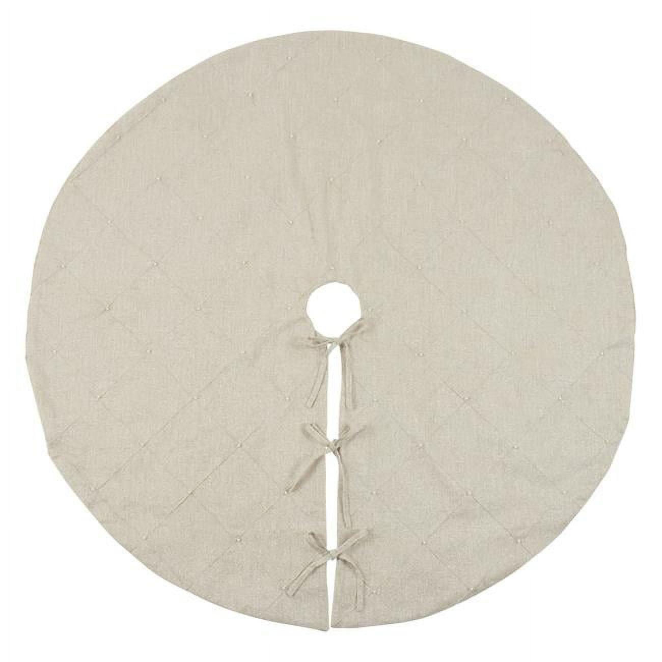 Saro Lifestyle 9622.N54R 54 in. Diamond Stitched Round Tree Skirt Natural