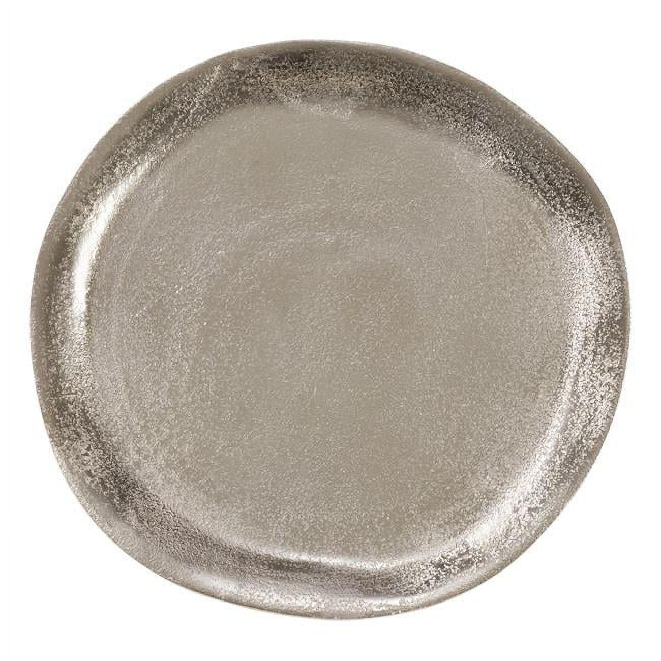 Organic Silver Aluminum Charger Plates Set of 4