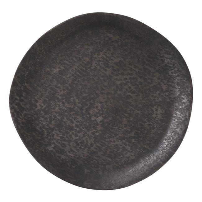 Saro Lifestyle Brushed Aluminum Charger (Set of 4), Graphite, 13" Round