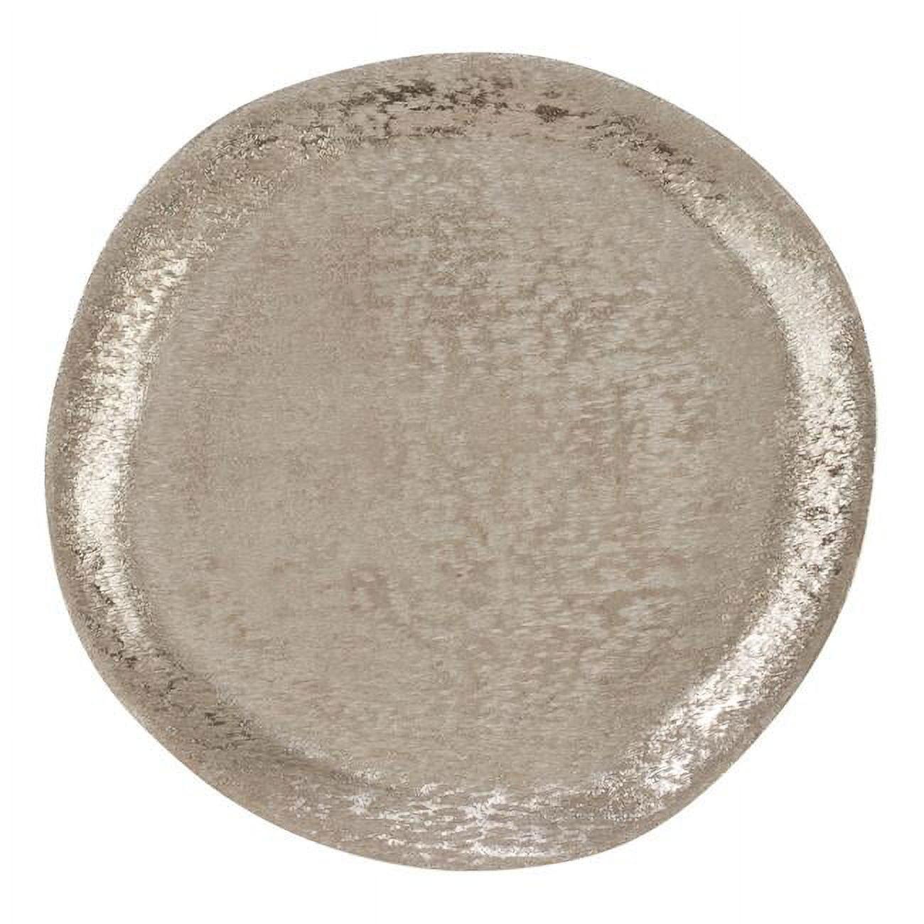 Saro Lifestyle Brushed Aluminum Charger (Set of 4), Silver, 13" Round